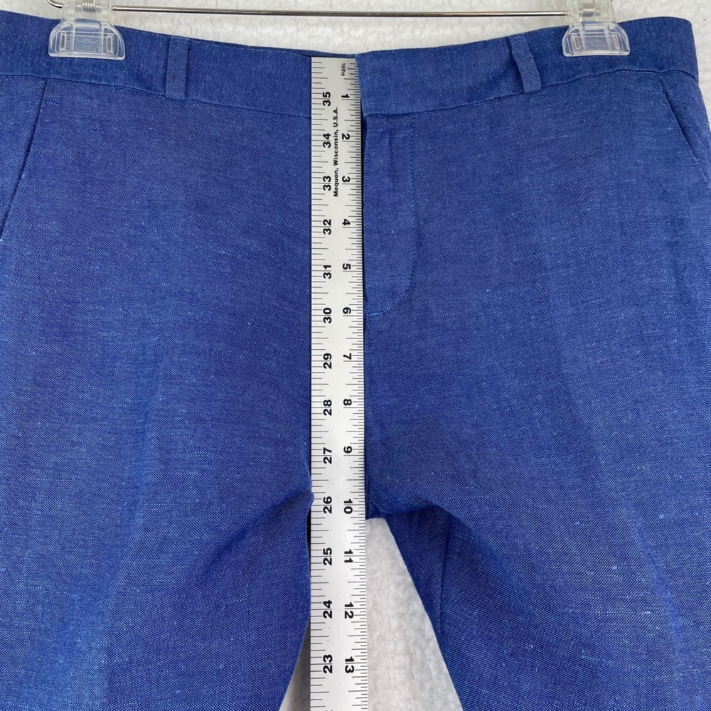 Banana Republic Avery Blue Linen Blend Ankle Pants Womens 6 Cobalt Slim Career - Picture 8 of 12
